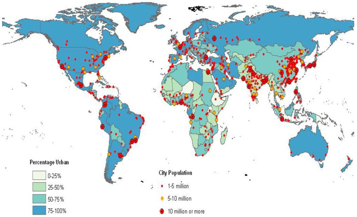 Мировая урбанизация. Урбанизация в мире карта.