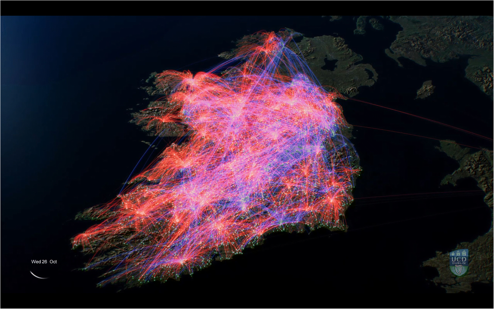A visual representation of cattle movement in Ireland during 2016