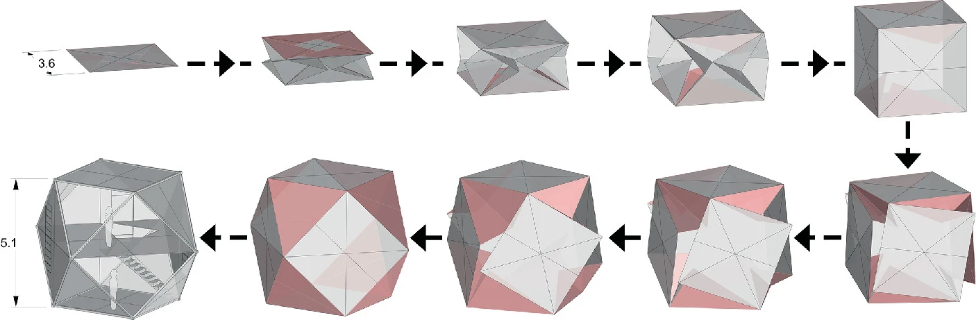 An Exploration on the Form Design of Movable Structures Based on Uniform Convex Polyhedral Expansion