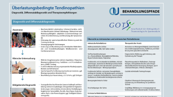Behandlungspfad Überlastungsbedingte Tendinopathien