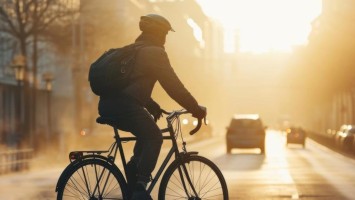 Fahrradfahrer in der Stadt