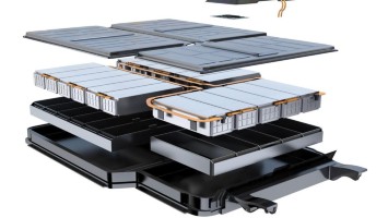 Exploded view of the battery pack of an electric vehicle