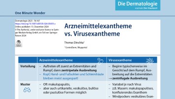 One Minute Wonder: Arzneimittelexantheme vs. Virusexantheme