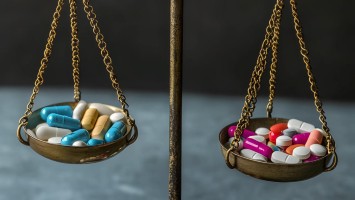 Waage mit Tabletten