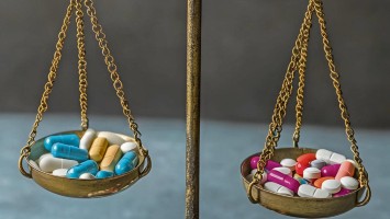 Waage mit Medikamenten 