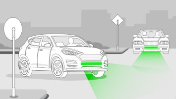 Front brake lights glow green instead of red and could be integrated quite easily into the design of vehicles.