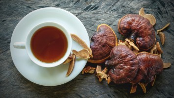 Tee aus Linghzi-Pilzen