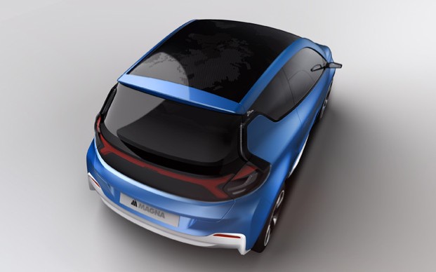 Das Konzeptfahrzeug Mila Blue von Magna kombiniert intelligenten Leichtbau mit einem alternativen Erdgasantrieb.