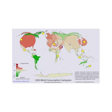 Weltkarte entsprechend des Energieverbrauchs mit Hotspots der Geothermie