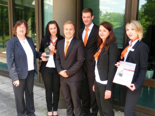 1. Platz beim Bankfachklasse-Award 2014: das Team der Volksbank-Raiffeisenbank Glauchau