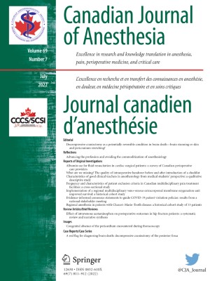 Canadian Journal of Anesthesia/Journal canadien d'anesthésie 7/2022