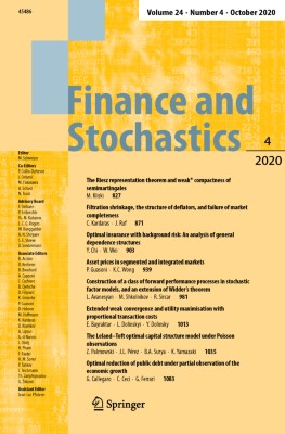 Finance and Stochastics 4/2020