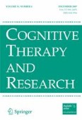 Cognitive Therapy and Research 6/2007