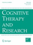 Cognitive Therapy and Research 2/2008