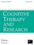 Cognitive Therapy and Research 1/2010