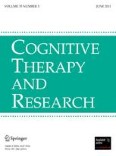 Cognitive Therapy and Research 3/2011