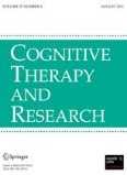 Cognitive Therapy and Research 4/2011