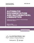 Automatic Documentation and Mathematical Linguistics 1/2010