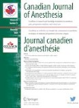 Canadian Journal of Anesthesia/Journal canadien d'anesthésie 11/2022