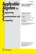 Applicable Algebra in Engineering, Communication and Computing 1/2008
