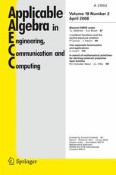 Applicable Algebra in Engineering, Communication and Computing 2/2008