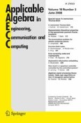Applicable Algebra in Engineering, Communication and Computing 3/2008