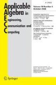 Applicable Algebra in Engineering, Communication and Computing 5/2008