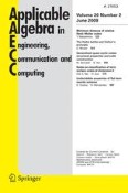 Applicable Algebra in Engineering, Communication and Computing 2/2009