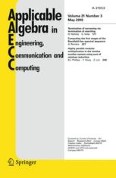 Applicable Algebra in Engineering, Communication and Computing 3/2010