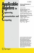 Applicable Algebra in Engineering, Communication and Computing 3/2015