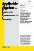 Applicable Algebra in Engineering, Communication and Computing 3/2016