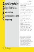 Applicable Algebra in Engineering, Communication and Computing 2/2019