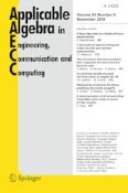 Applicable Algebra in Engineering, Communication and Computing 5/2019