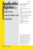 Applicable Algebra in Engineering, Communication and Computing 1/2020