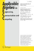 Applicable Algebra in Engineering, Communication and Computing 2/2020