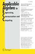 Applicable Algebra in Engineering, Communication and Computing 5/2021