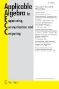 Applicable Algebra in Engineering, Communication and Computing 2/2023
