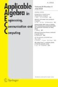 Applicable Algebra in Engineering, Communication and Computing 4/2023