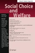 Social Choice and Welfare 2/2018