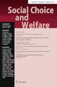 Social Choice and Welfare 1/2019
