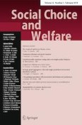 Social Choice and Welfare 2/2019