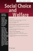 Social Choice and Welfare 4/2019