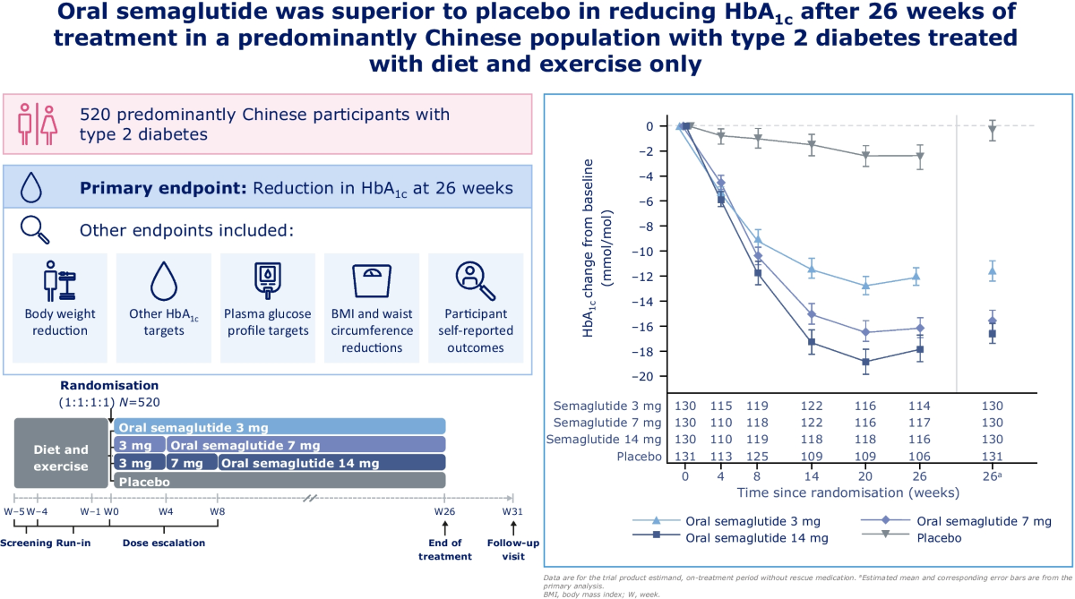 pioneer 2 semaglutide Efficacy and safety of oral semaglutide monotherapy vs placebo in a  predominantly Chinese population with type 2 diabetes (PIONEER 11): a  double-blind, Phase IIIa, randomised trial | Diabetologia