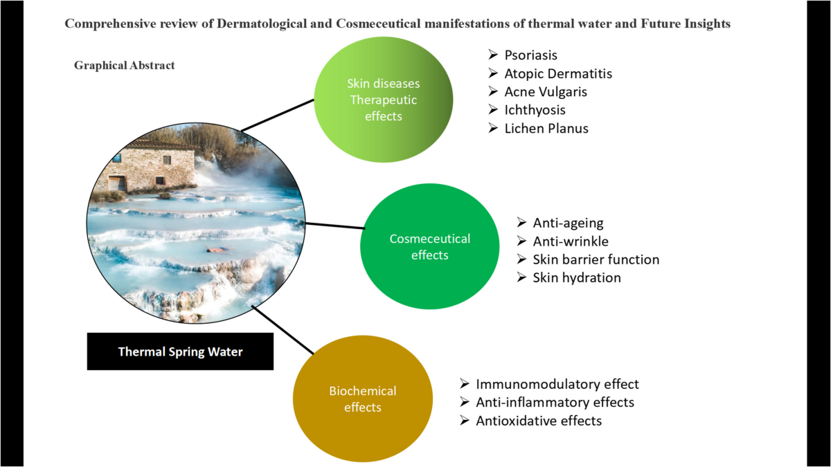 Comprehensive review of dermatological and cosmeceutical manifestations of  thermal water and future insights | International Journal of Biometeorology 