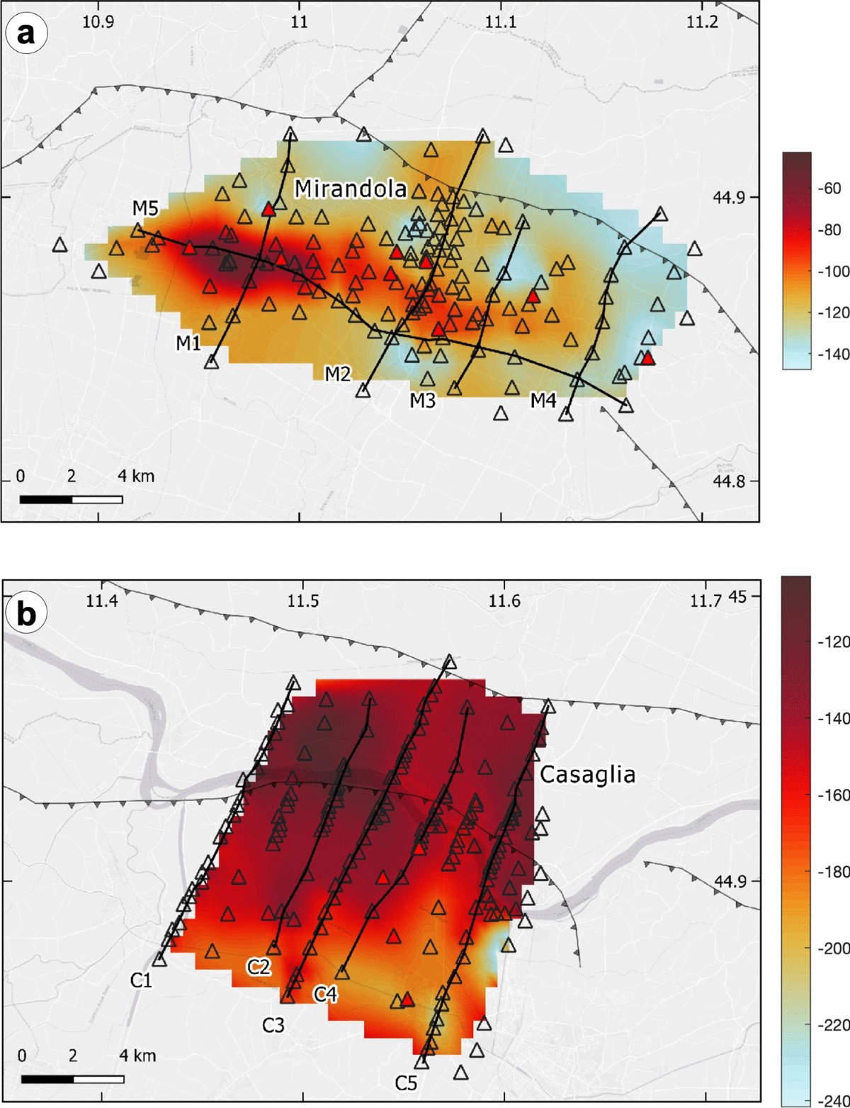 Imaging buried anticlines in the Po Plain, northern Italy, based on HVSR  frequency and amplitude analyses | International Journal of Earth Sciences, image size:1200x1563