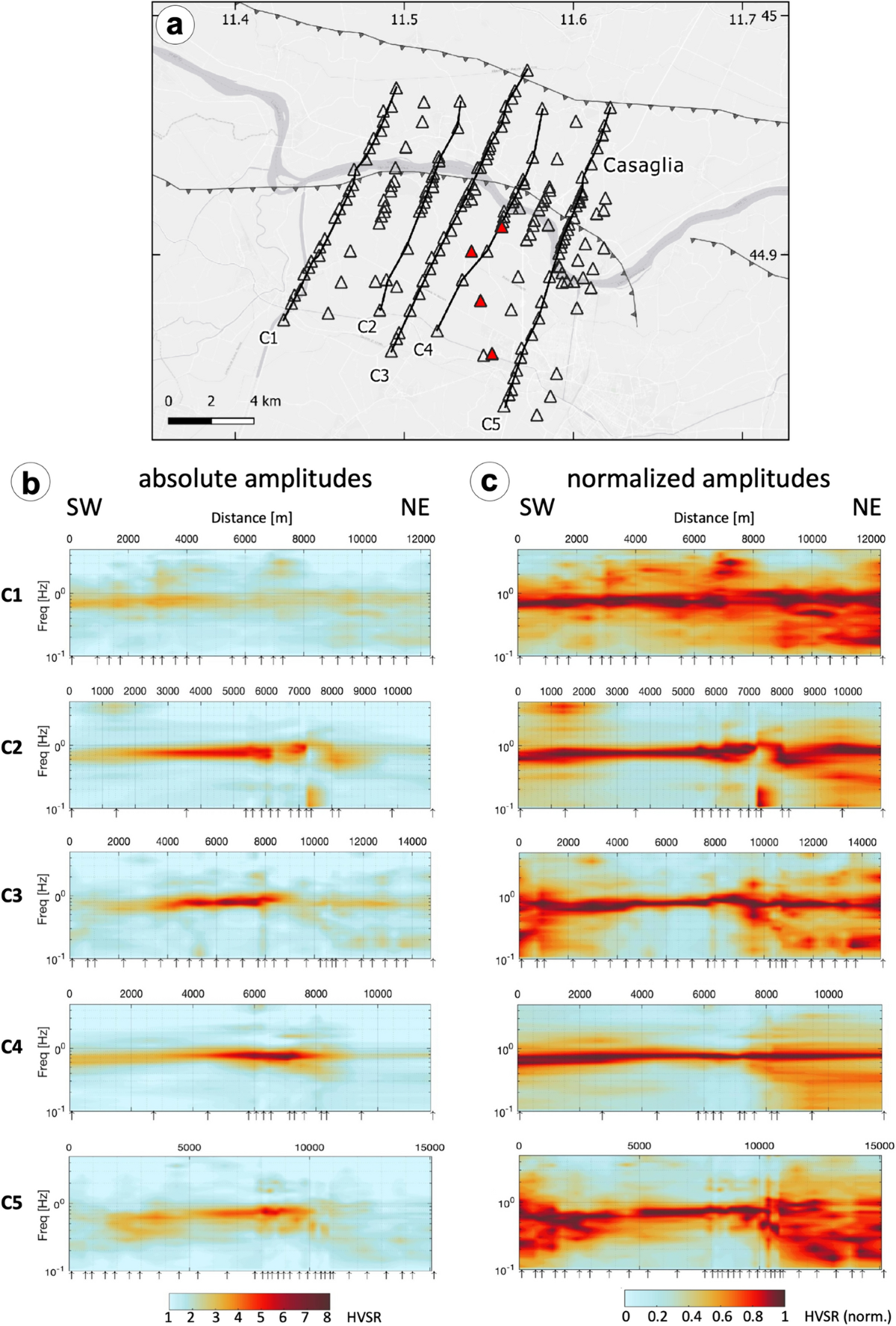 Imaging buried anticlines in the Po Plain, northern Italy, based on HVSR  frequency and amplitude analyses | International Journal of Earth Sciences, image size:1200x1775