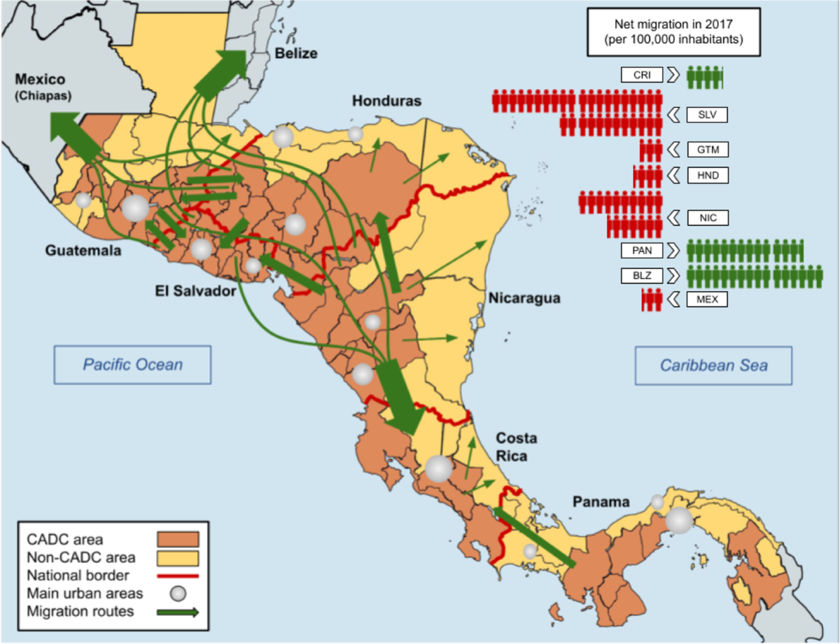 Climate-related migration and the climate-security-migration nexus in the  Central American Dry Corridor | Climatic Change, image size:1200x920