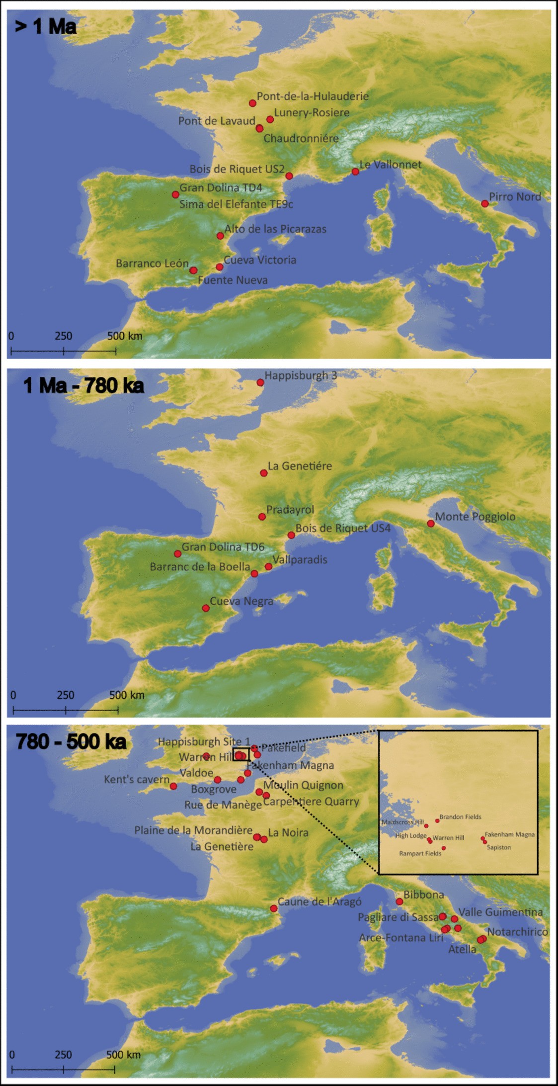 The First Occupations of Western Europe: Dispersals and Population Dynamics  in the Early to Middle Pleistocene | Journal of Archaeological Method and  Theory | Springer Nature Link