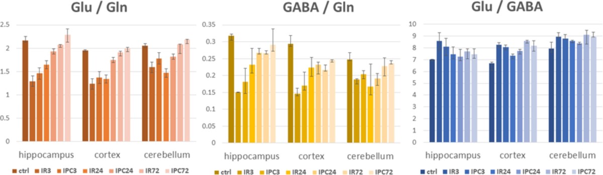 Glutamate/GABA/glutamine ratios in intact and ischemia reperfusion  challenged rat brain subregions, the effect of ischemic preconditioning |  Metabolic Brain Disease