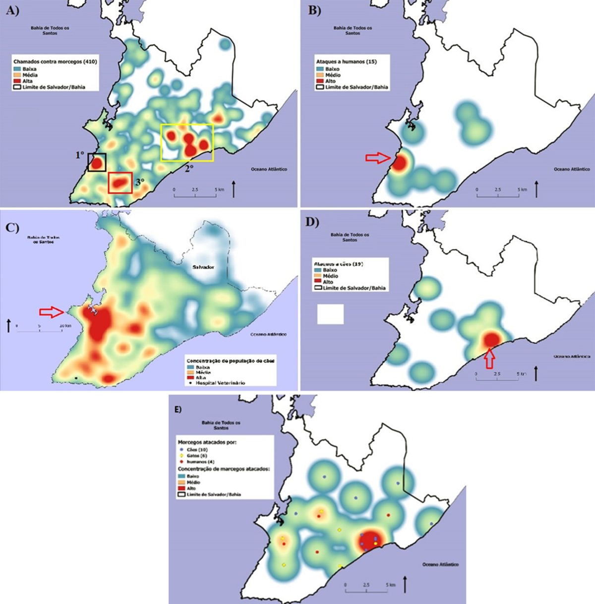 Spatial distribution of bat-related complaints and bloodmeal sources of the  common vampire Bat (Desmodus rotundus) in the City of Salvador, Bahia,  Brazil | Urban Ecosystems, image size:1200x1217